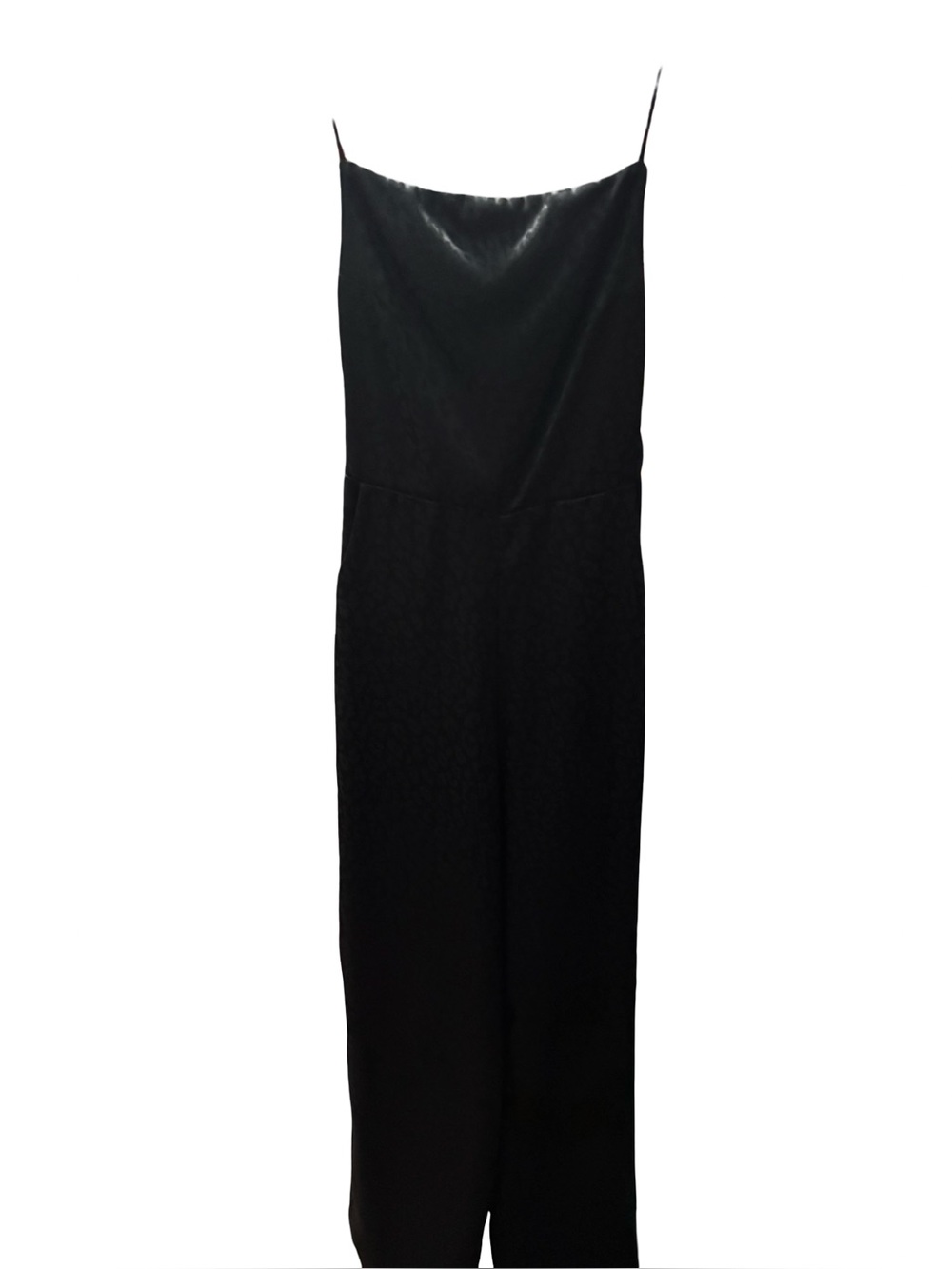 Black Spaghetti Strap Jumpsuit Animal Print